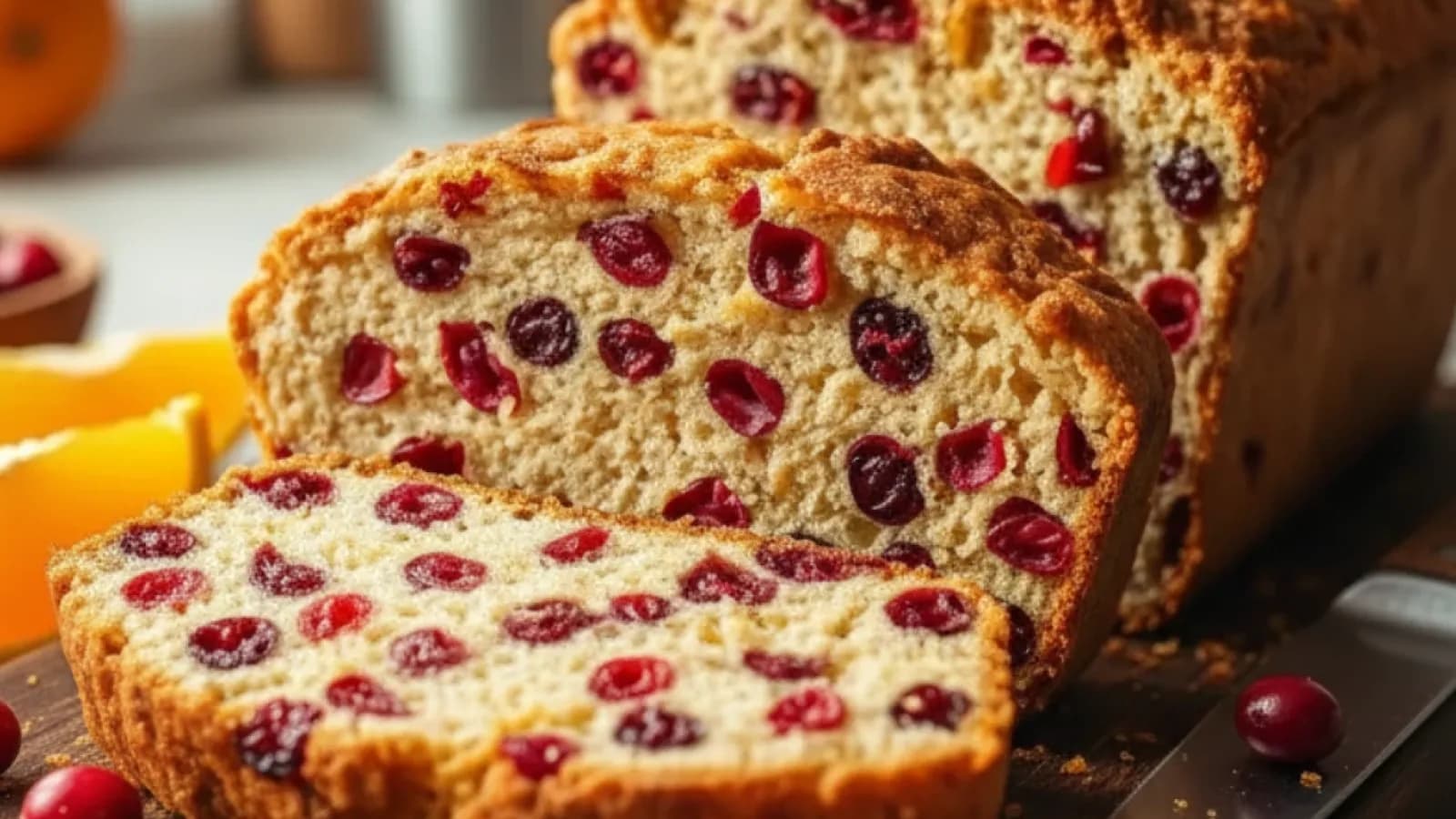 Cranberry orange bread loaf